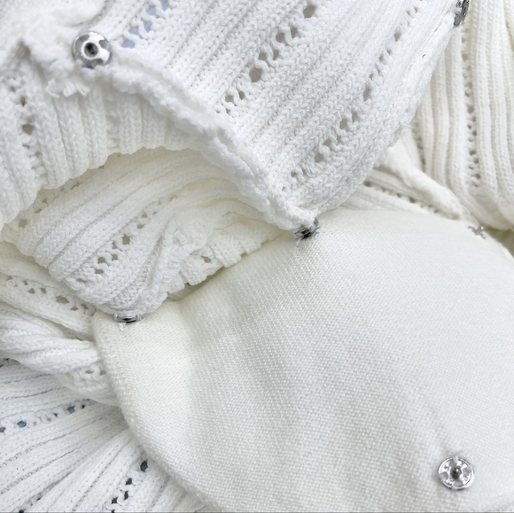 self-portrait FW24 Pointelle knit peplum mini dress - Picture 9 of 14